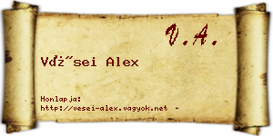 Vései Alex névjegykártya